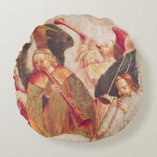 Musical Angels Round Pillow
