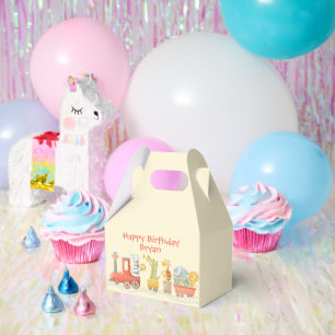 Musical Animal Train Birthday Favor Boxes