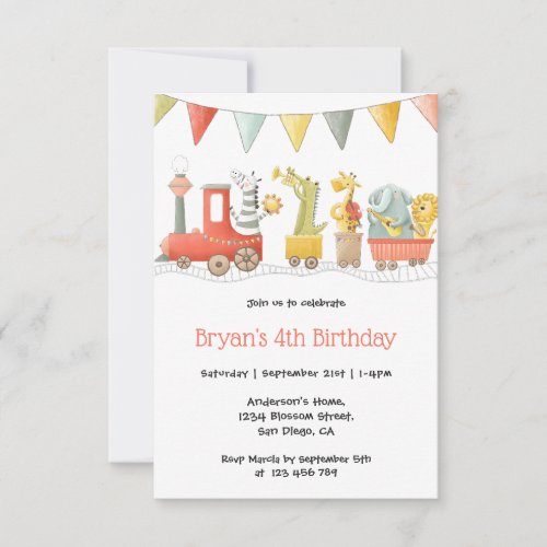Musical Animal Train Birthday