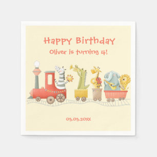 Musical Animal Train Birthday Napkins