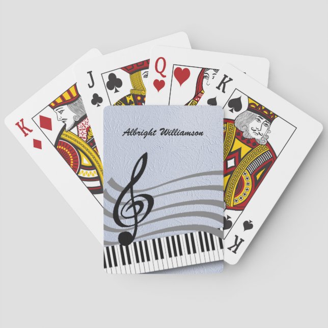 Musical Appreciation Design personalize with name Poker Cards (Back)
