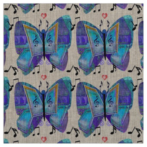 Musical Autoharp Butterfly 1 Fabric