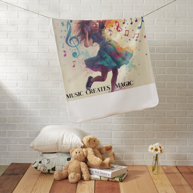 Musical Baby Blanket – Cute Music Notes Infant (In Situ)
