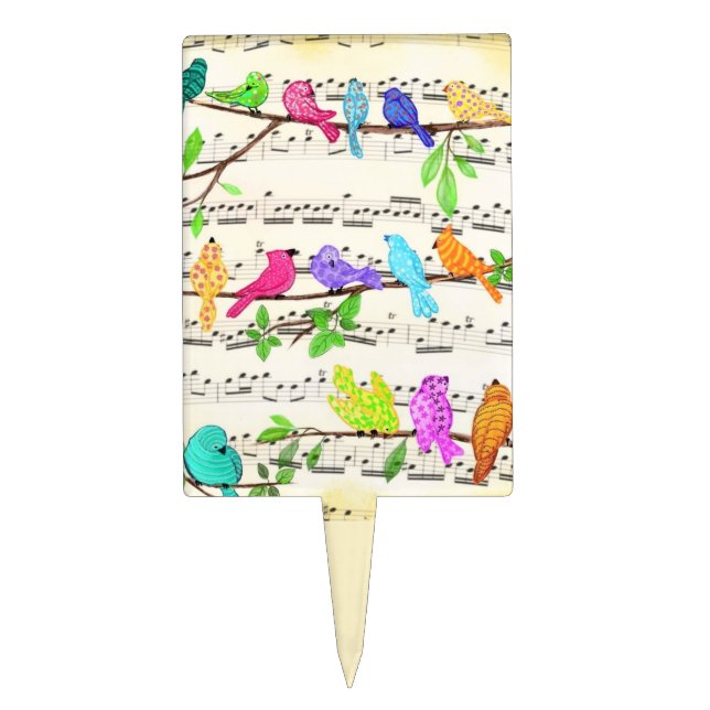 Musical Birds Cake Topper (Front)