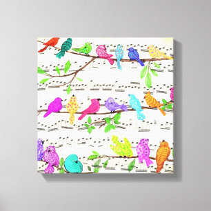 Musical Birds Canvas Print