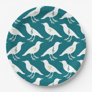 Musical Birds Paper Plates