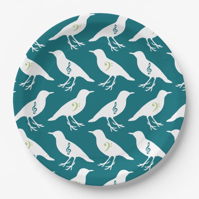 Musical Birds Paper Plates (Front)
