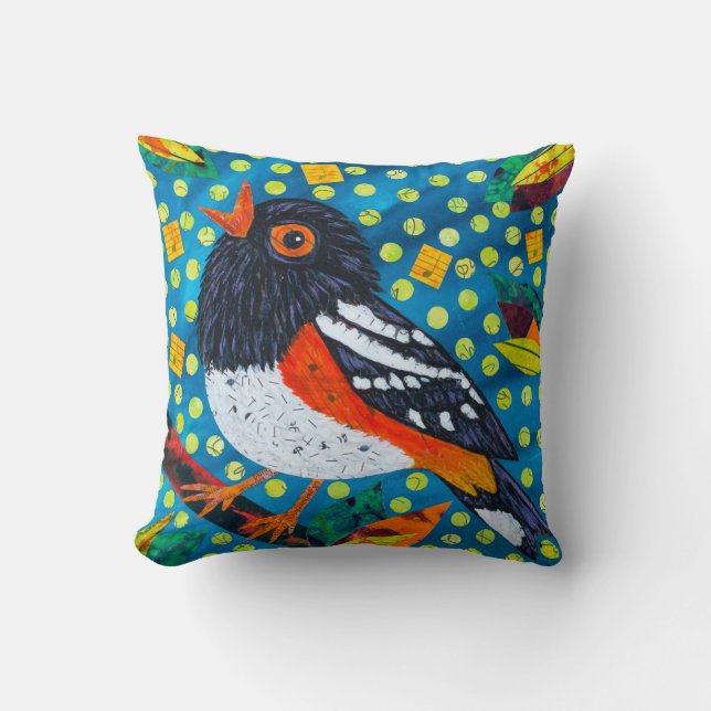 Musical Birds Throw Pillow (Front)