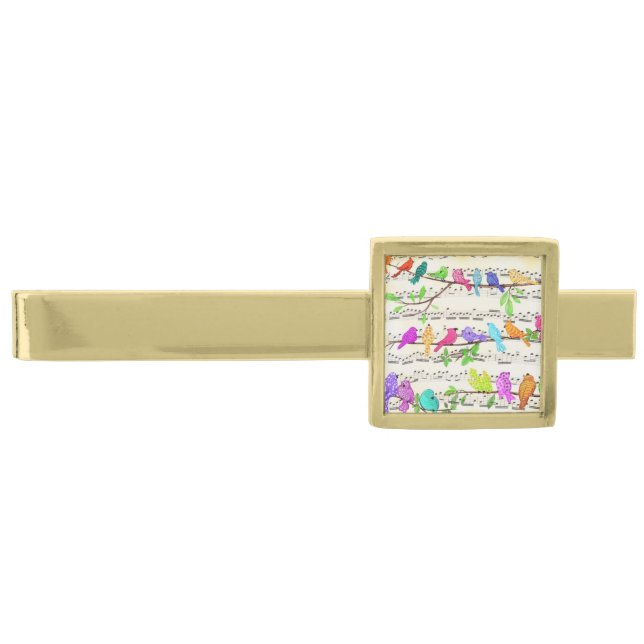 Musical Birds Tie Bar (Front)