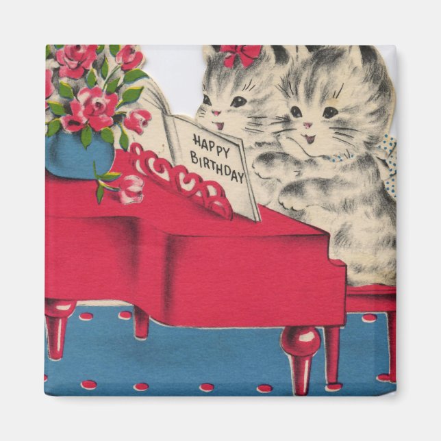 Musical Birthday Kittens Magnet (Front)