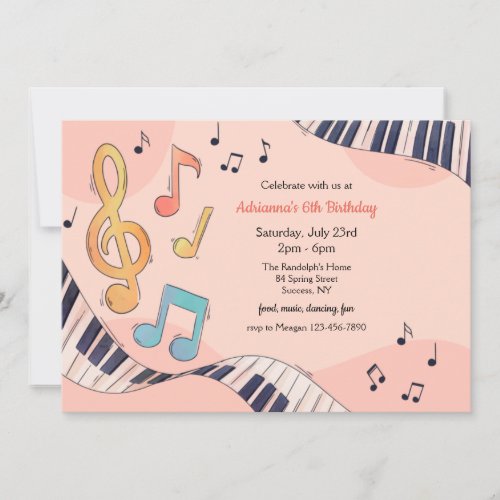 Musical Birthday Party Invitation