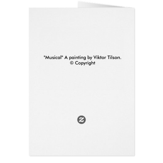 "Musical" Blank card by Viktor Tilson (Back)