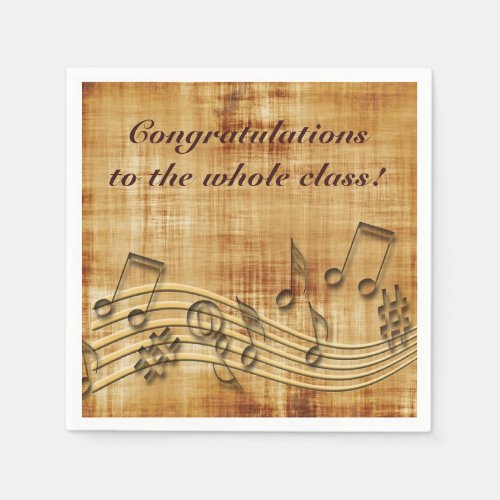 Musical Brown Paper Party Napkins