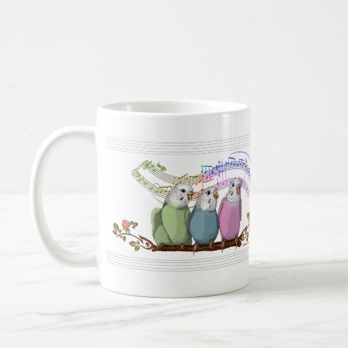 Musical Budgies with an Inspirational Bible Verse Coffee Mug