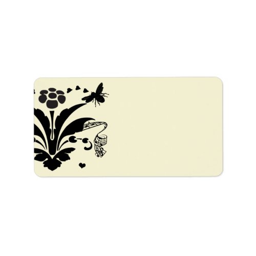Musical Bumble Bee Damask Address Labels