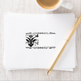Musical Bumble Bee Damask Borders Shipping Label