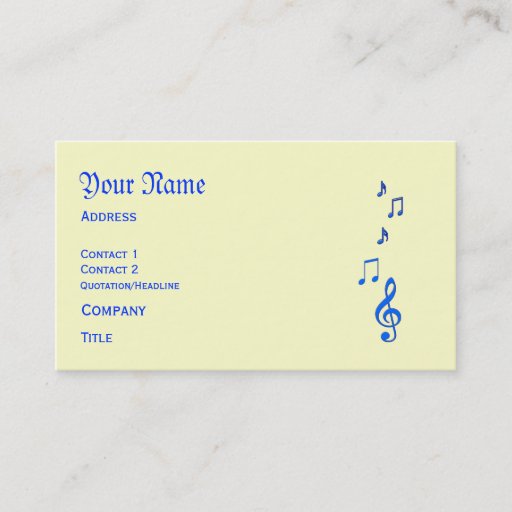 Customizable Musical Business Card