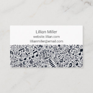 Musical Business Card With Notes