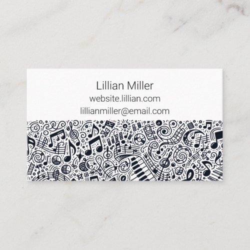 Musical Business Card With Notes