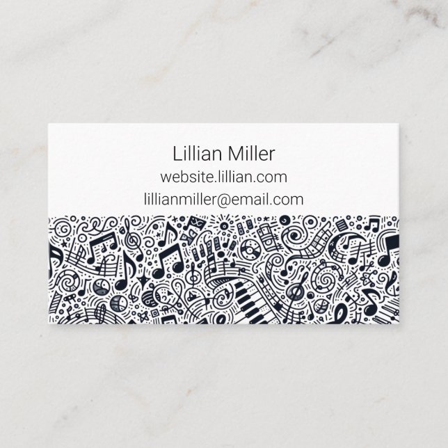 Musical Business Card With Notes (Front)