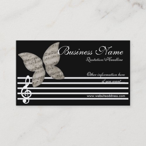 Musical Butterfly Business Cards