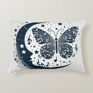Musical Butterfly with Moon – Unique Accent Pillow