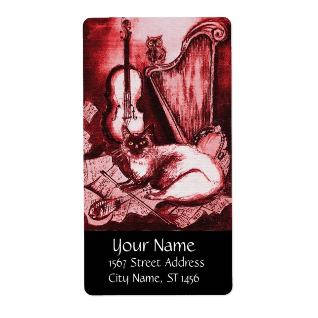 MUSICAL CAT AND OWL ,Red  White Black Label (Front)