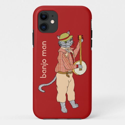 Musical Cat Banjo Man iPhone 11 Case