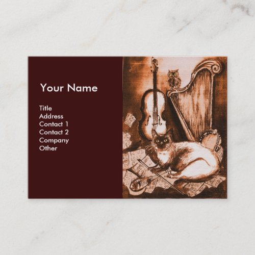 MUSICAL CAT Brown and White Business Card