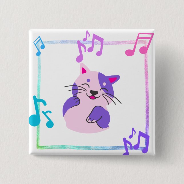 Musical Cat Button (Front)