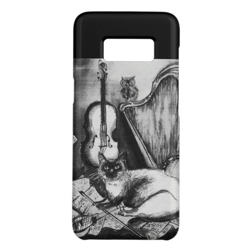 MUSICAL CATOWLVIOLINHARP Black White Grey Music Case_Mate Samsung Galaxy S8 Case