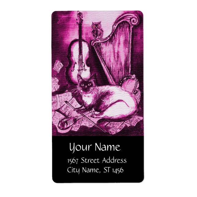 MUSICAL CAT ,Pink Fuchsia White Black Label (Front)