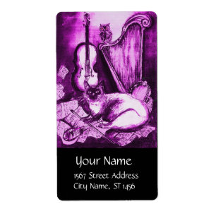 MUSICAL CAT ,Pink Purple White Black Label