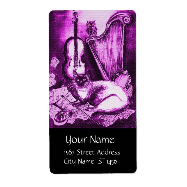 MUSICAL CAT ,Pink Purple White Black Label (Front)
