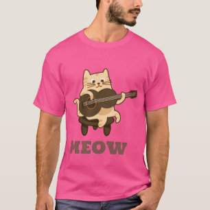 Musical Cat Playing Guitar  Funny Meow Kitty lover T-Shirt