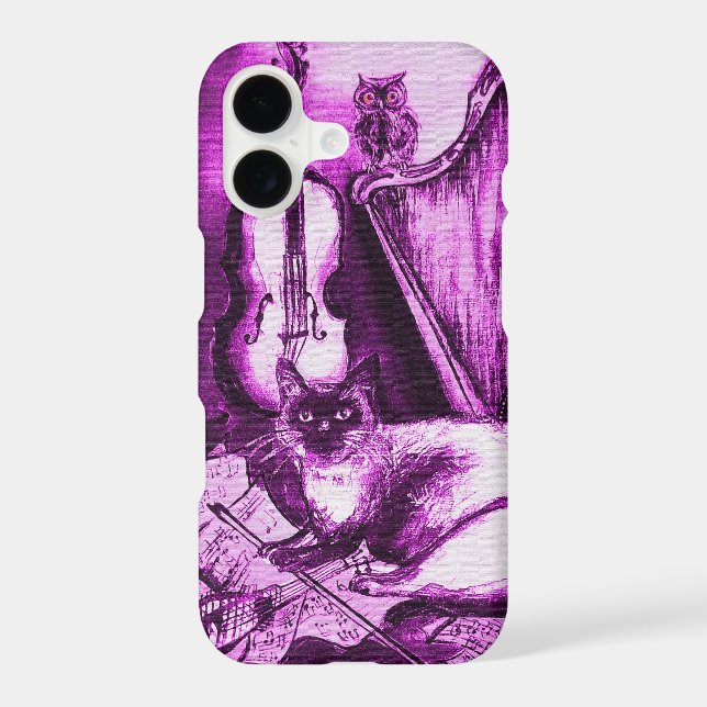 MUSICAL CAT ,Purple Violet and White Case-Mate iPhone Case (Back)