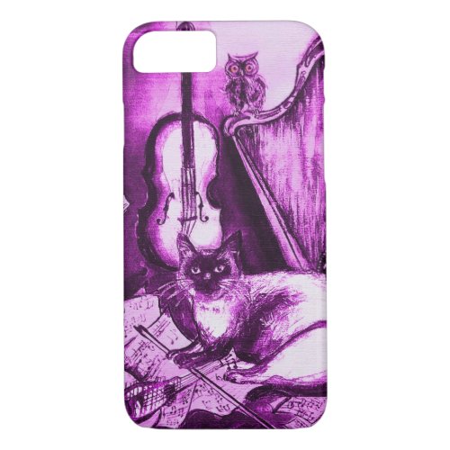 MUSICAL CAT Purple Violet and White iPhone 87 Case