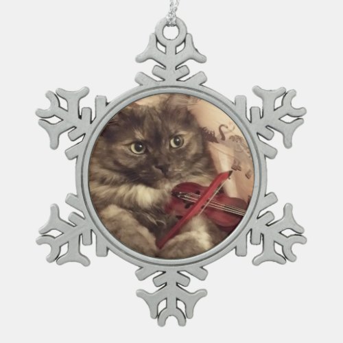 Musical Cat Snowflake Ornament by RoseWrites