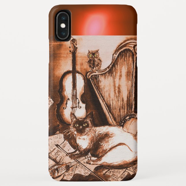 MUSICAL CAT WITH OWL IN BROWN SEPIA  GEM Case-Mate iPhone CASE (Back)