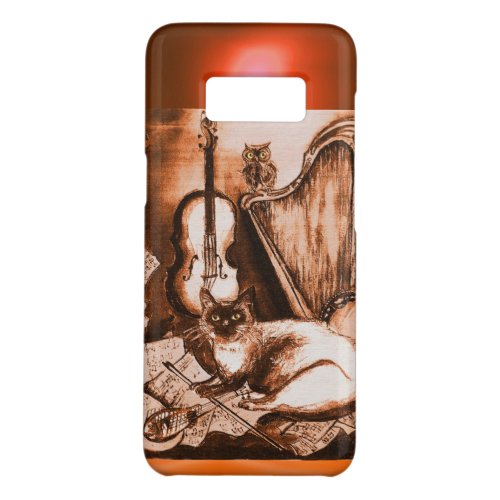 MUSICAL CAT WITH OWL IN BROWN SEPIA  GEM Case_Mate SAMSUNG GALAXY S8 CASE