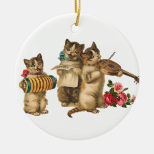Musical Cats Ceramic Ornament
