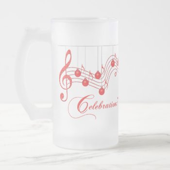 Musical Celebration Red Lace Frosted Glass Beer Mug by anuradesignstudio at Zazzle