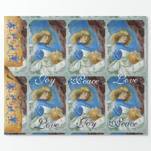 MUSICAL CHRISTMAS ANGELJOY PEACE LOVE PARCHMENT WRAPPING PAPER