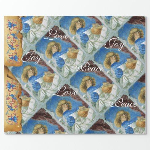 MUSICAL CHRISTMAS ANGELJOY PEACE LOVE PARCHMENT WRAPPING PAPER
