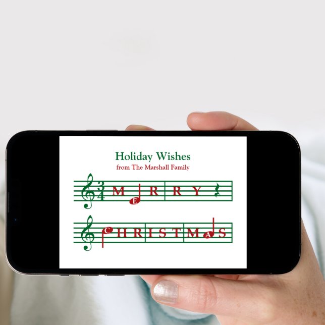 Musical Christmas Holiday Card (Front Digital)