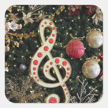 Musical Christmas Square Sticker