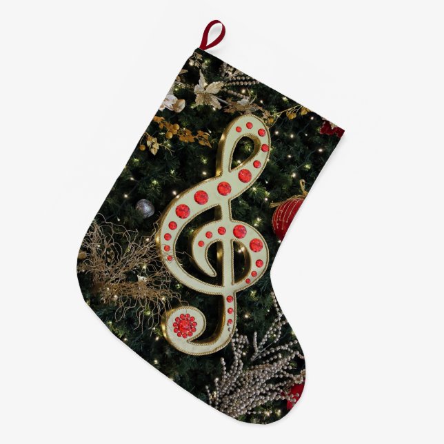 Musical Christmas Stocking Design (Front (Hanging))