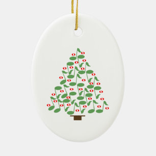 Musical Christmas Tree Ceramic Ornament