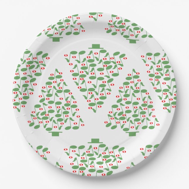 Musical Christmas Tree  Paper Plates (Front)