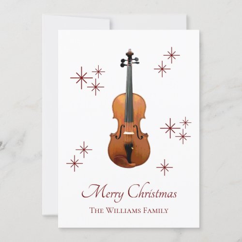 Musical Christmas Violin Holiday Card